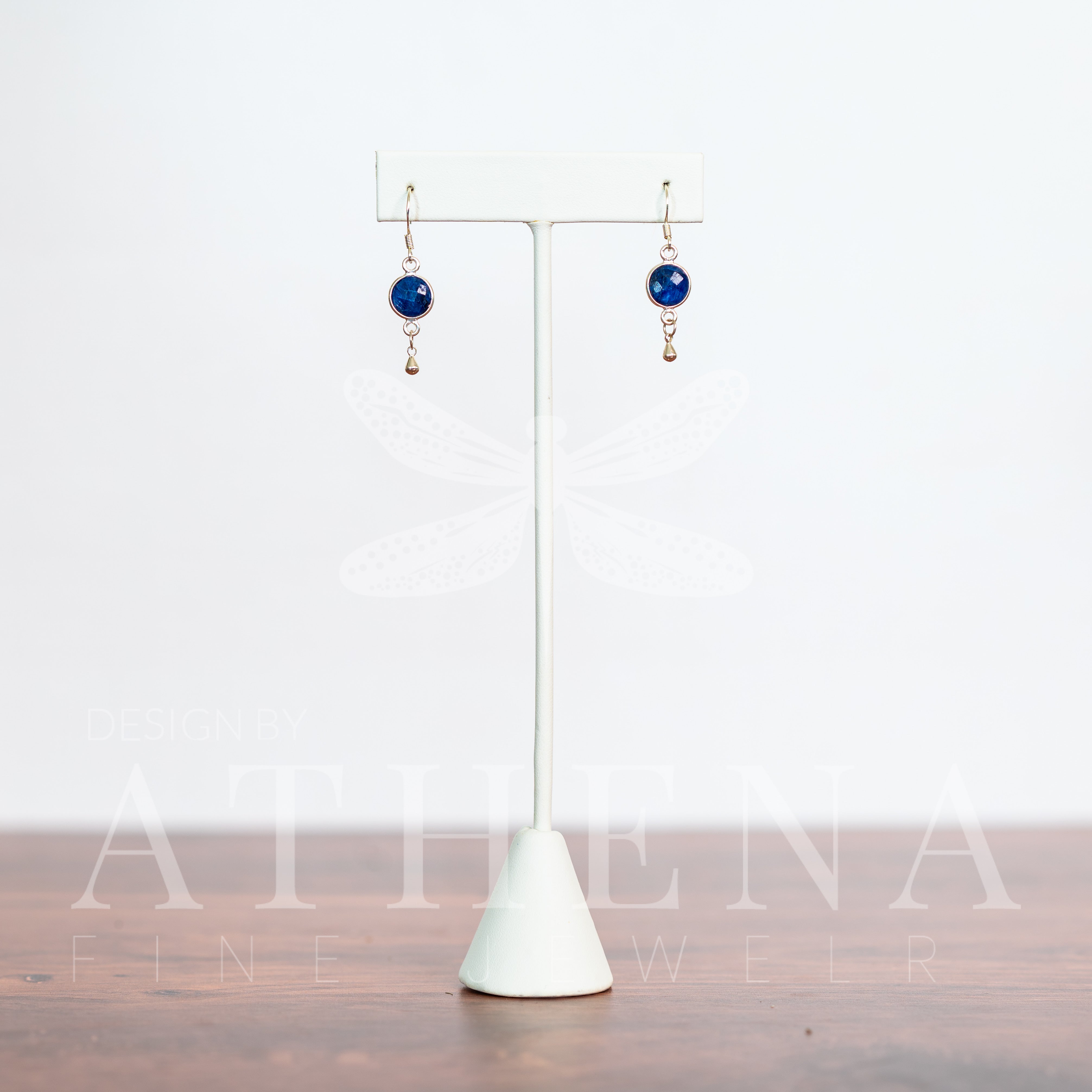 September Birthstone Earrings – Raw Sapphire in Sterling Silver