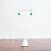 May Birthstone Earrings – Emerald in Sterling Silver