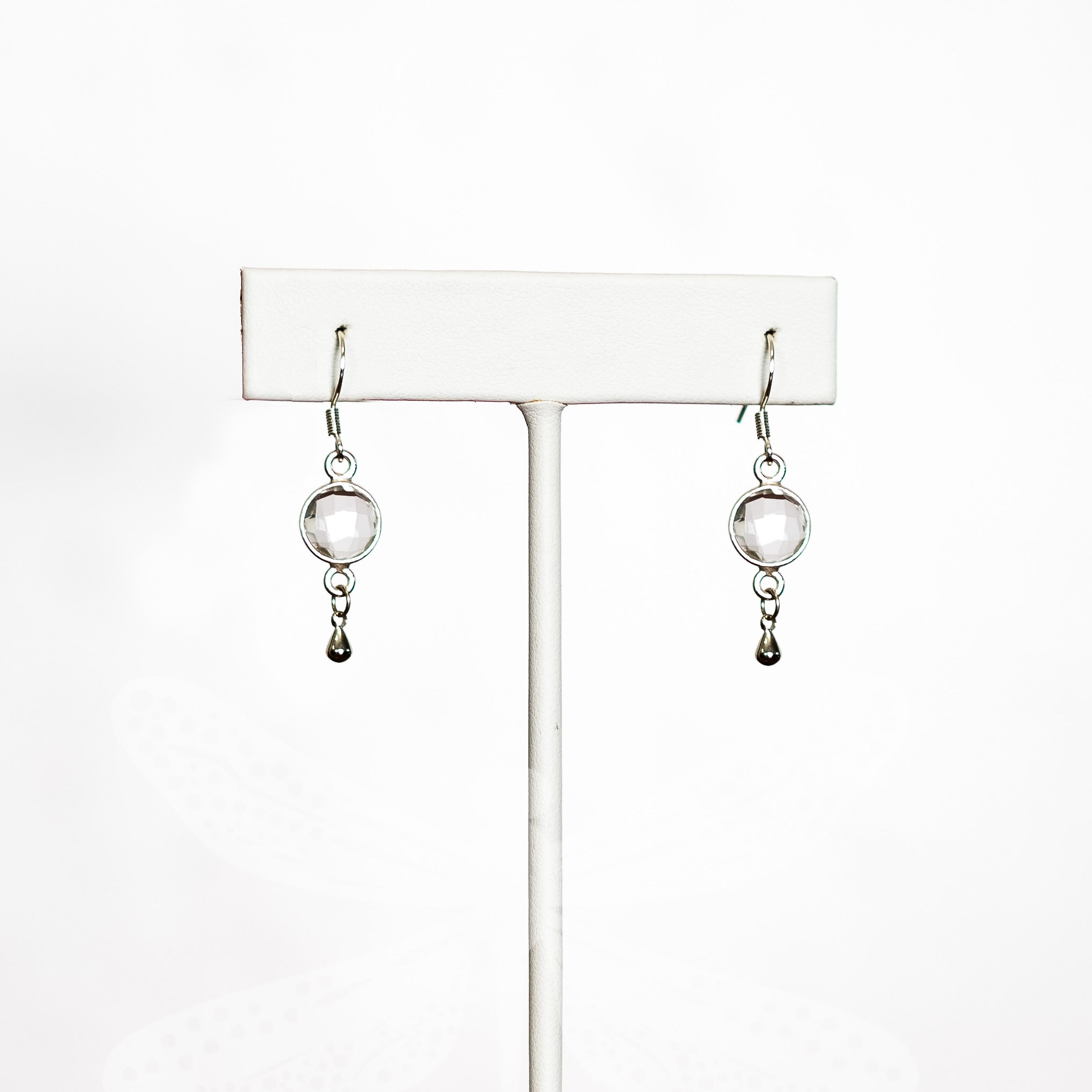 April Birthstone Earrings – Clear Crystal in Sterling Silver