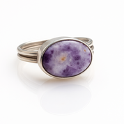 Tiffany Stone Silver Bezel Ring – Elysia | Rare Purple Gemstone | One-of-a-Kind Sterling Silver Jewelry