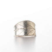 Blueberry Leaf Wraparound Ring | Handmade Sterling Silver & Gold | Unique Leaf Design