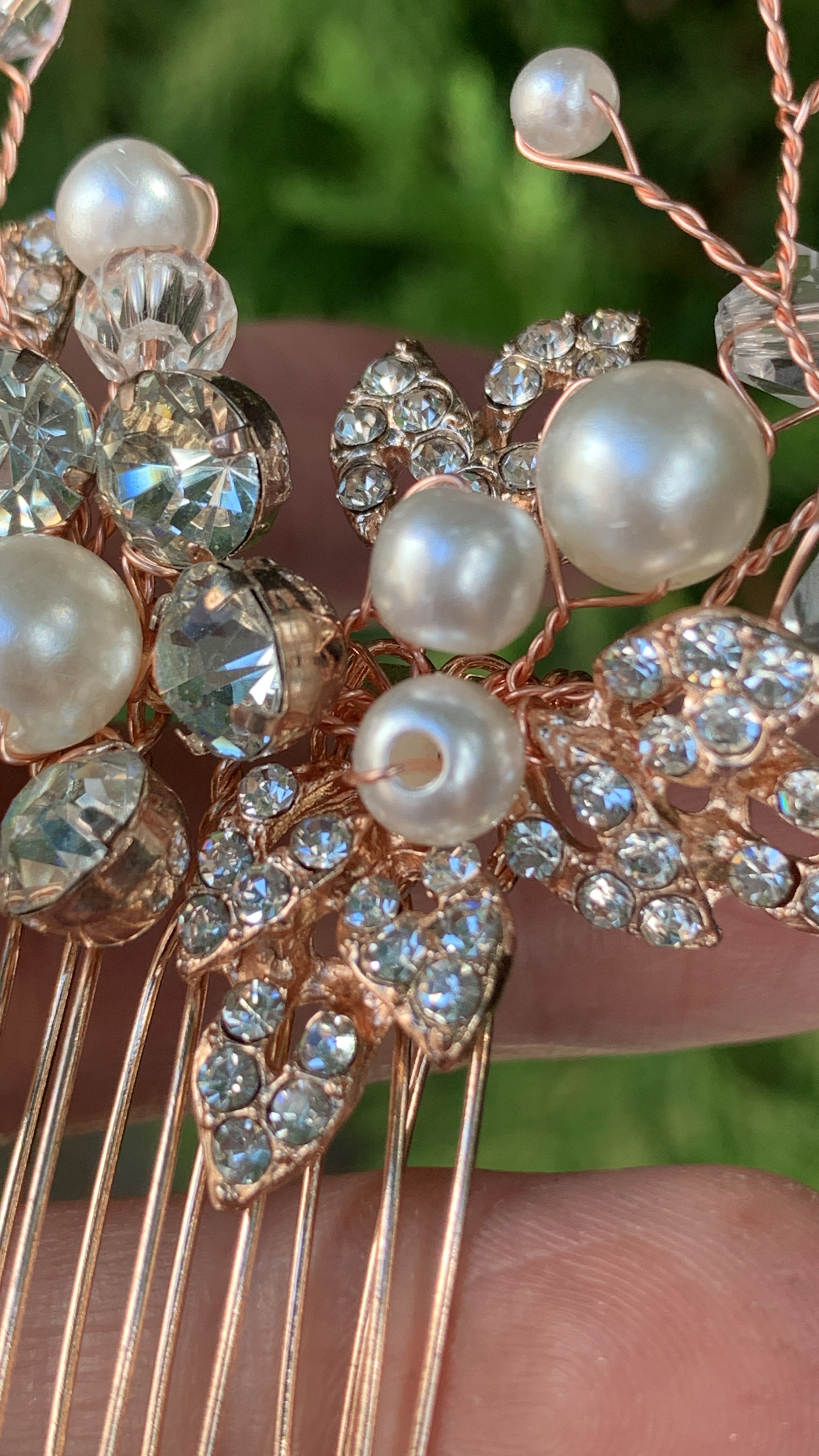 #017: Rose Gold Bridal Hair Comb