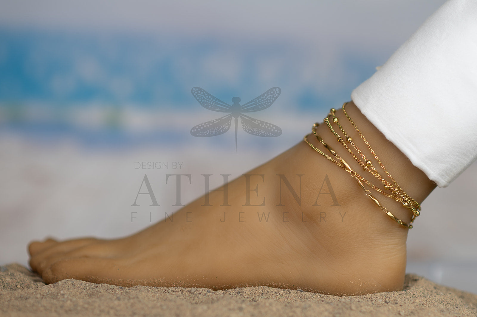 Sample Sale: 5-Piece Stainless Steel Anklet Set – Customizable Length, Tarnish-Resistant, Gold/Silver Finish