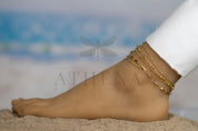 Sample Sale: 5-Piece Stainless Steel Anklet Set – Customizable Length, Tarnish-Resistant, Gold/Silver Finish
