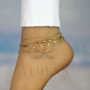 Sample Sale: 5-Piece Stainless Steel Anklet Set – Customizable Length, Tarnish-Resistant, Gold/Silver Finish