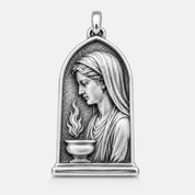 Hestia Pendant – Greek Goddess of the Hearth Necklace in Sterling Silver or Solid Gold