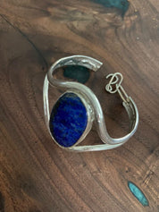 Lapis Oval Cuff Bracelet - Echoes of the Lake Collection