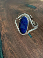 Lapis Oval Cuff Bracelet - Echoes of the Lake Collection