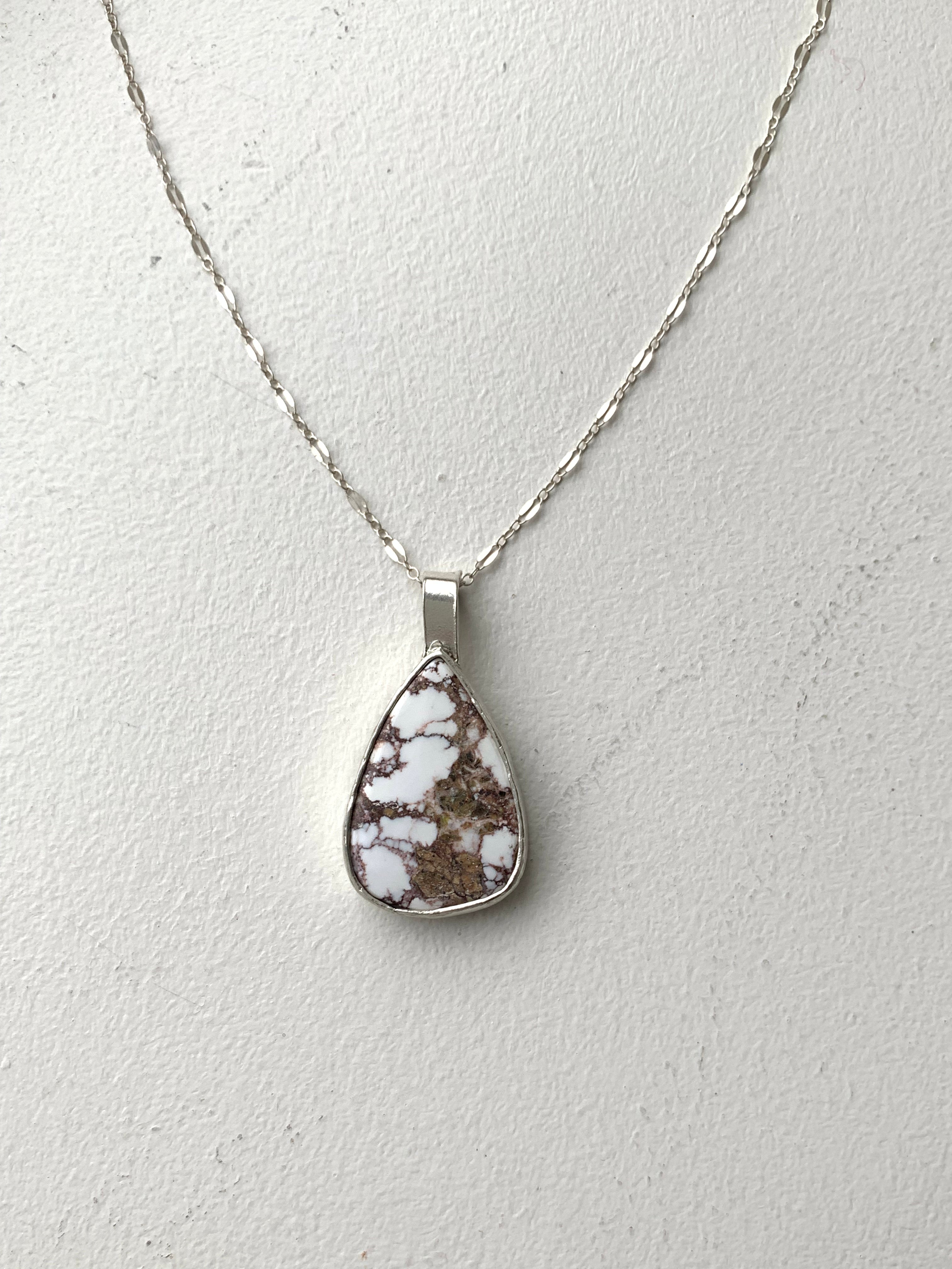 Wild Horse Magnesite Pear Pendant in Sterling Silver – One-of-a-Kind