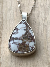 Wild Horse Magnesite Pear Pendant in Sterling Silver – One-of-a-Kind