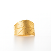 Blueberry Leaf Wraparound Ring | Handmade Sterling Silver & Gold | Unique Leaf Design