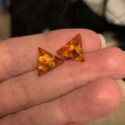 Amber Delta Studs | Triangle Baltic Amber Stud Earrings | Tears of the Sun