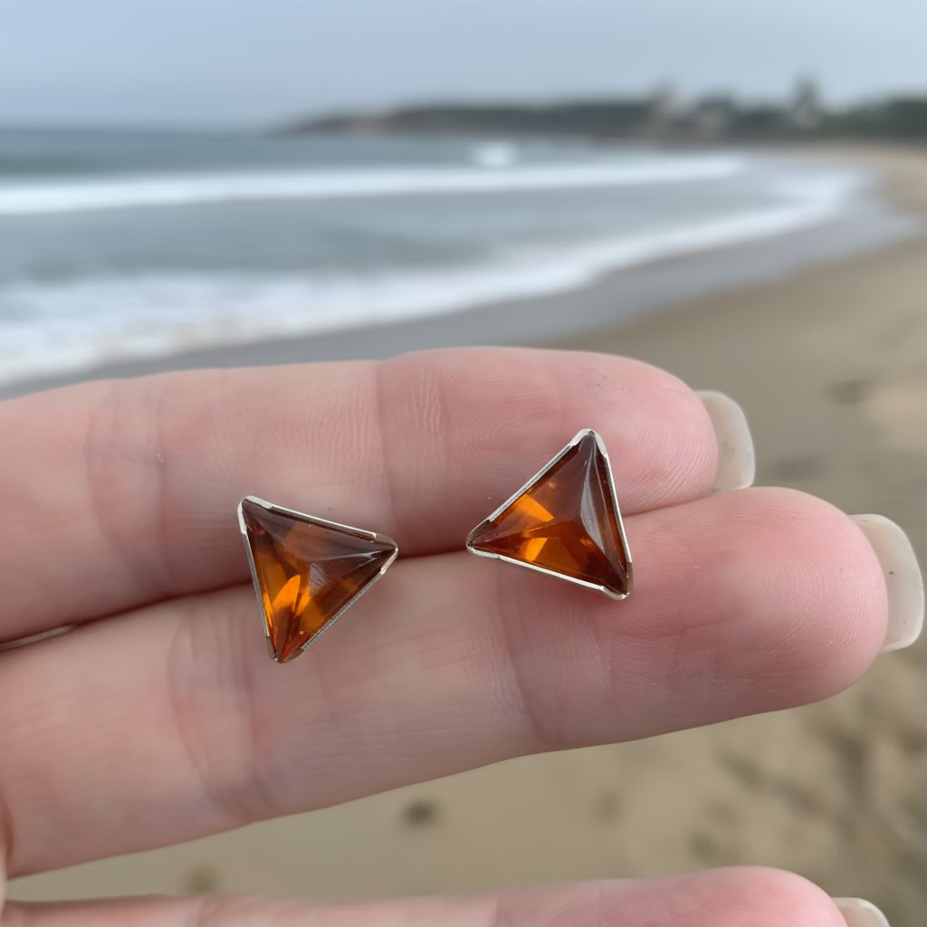 Amber Arrows Studs | Sterling Silver Baltic Amber | Tears of the Sun