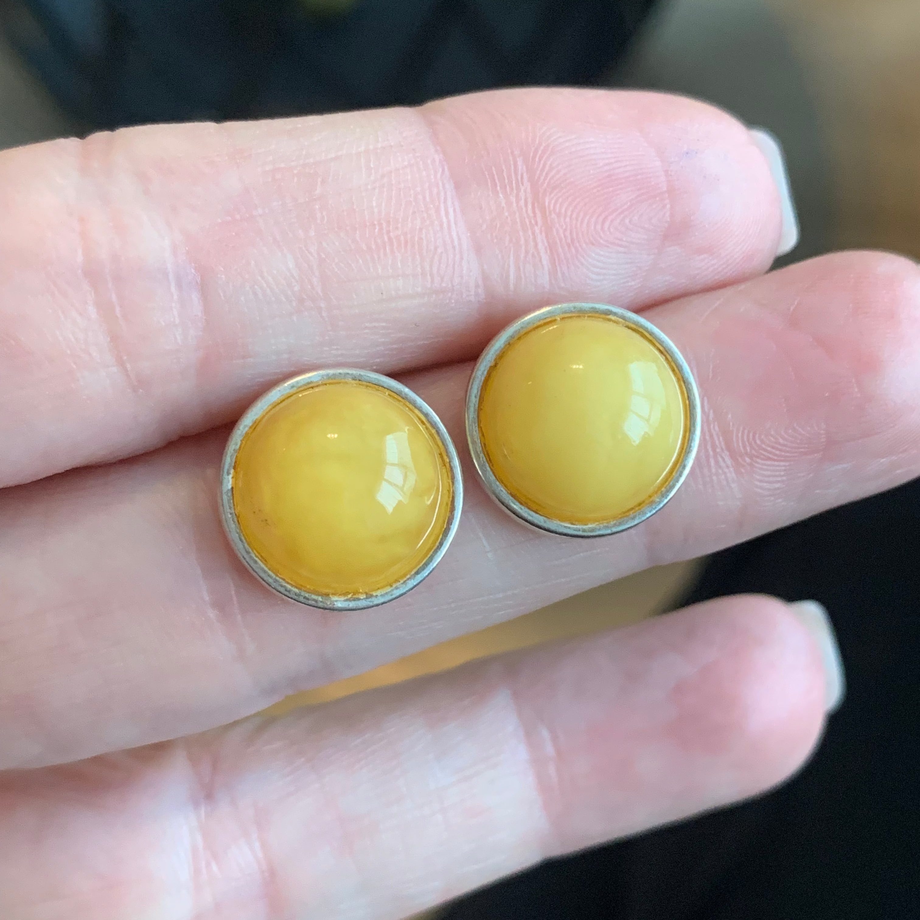 Amber Dawn Studs | Sterling Silver Baltic Amber | Tears of the Sun