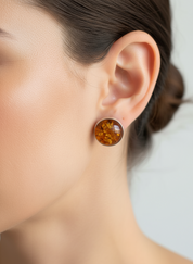 Honeyfire Studs | Sterling Silver Baltic Amber | Tears of the Sun