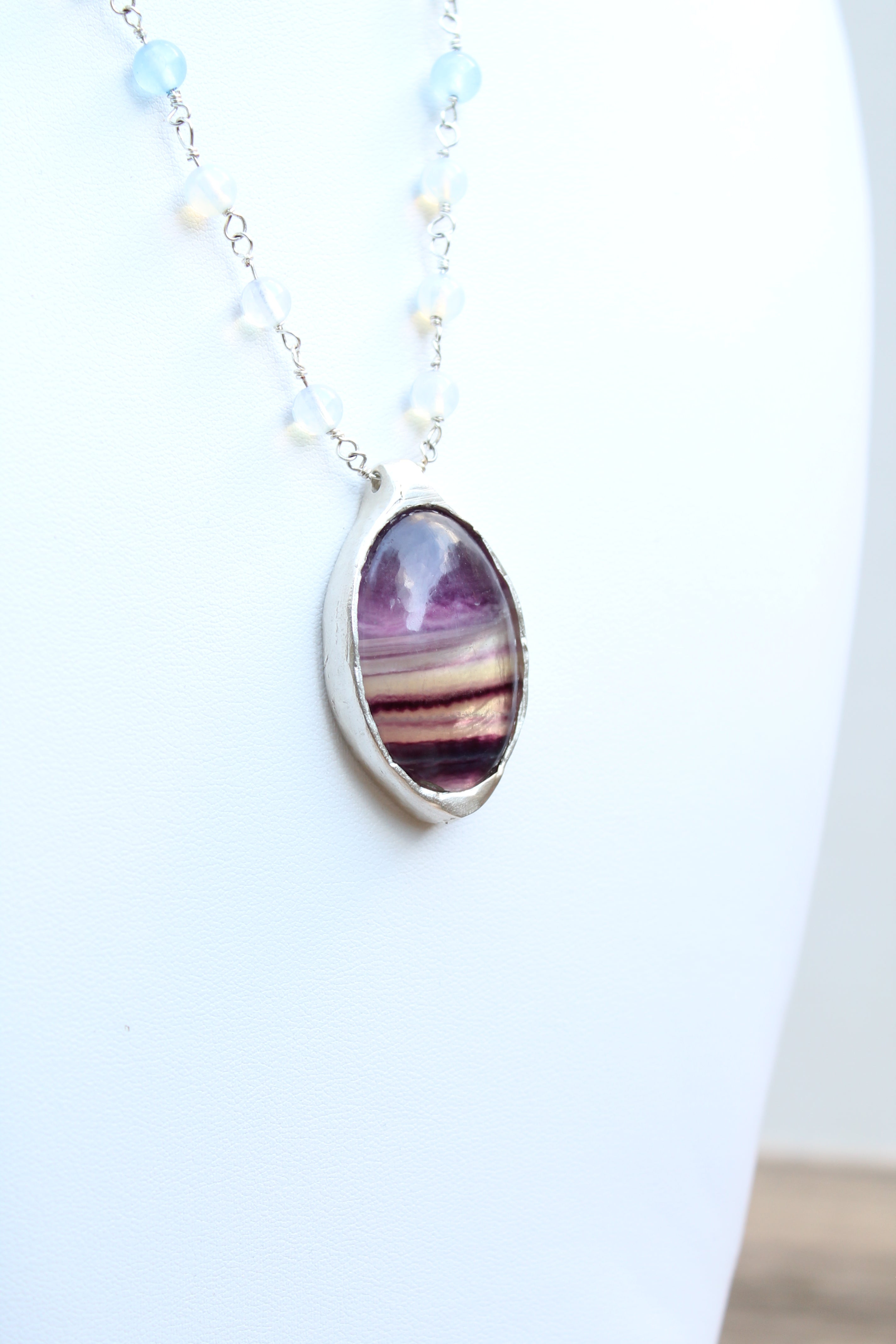 Fluorite Leaf Necklace – Echoes of the Lake Collection