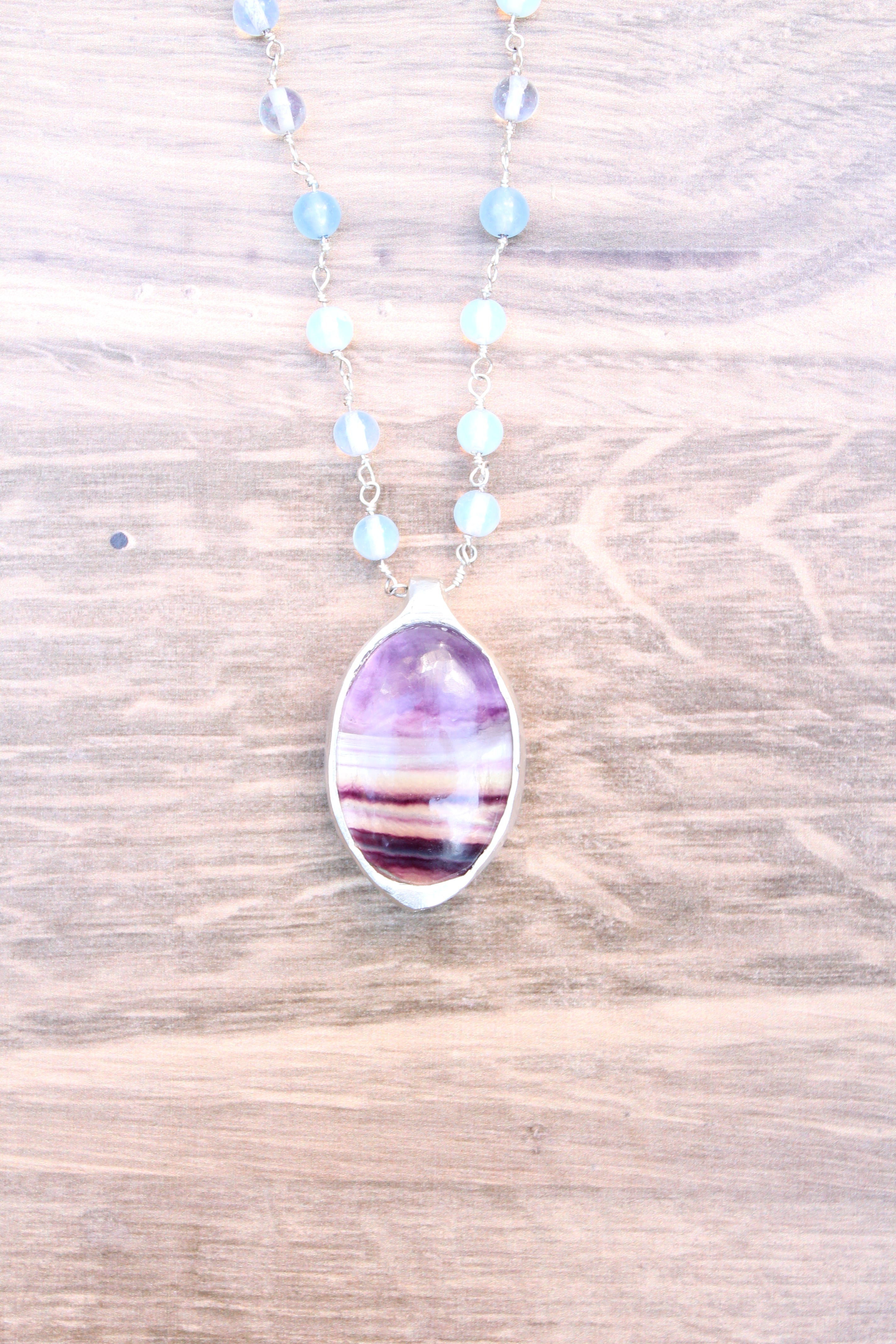 Fluorite Leaf Necklace – Echoes of the Lake Collection