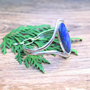 Lapis Oval Cuff Bracelet - Echoes of the Lake Collection