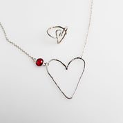 Heart of Fire Necklace in Sterling Silver