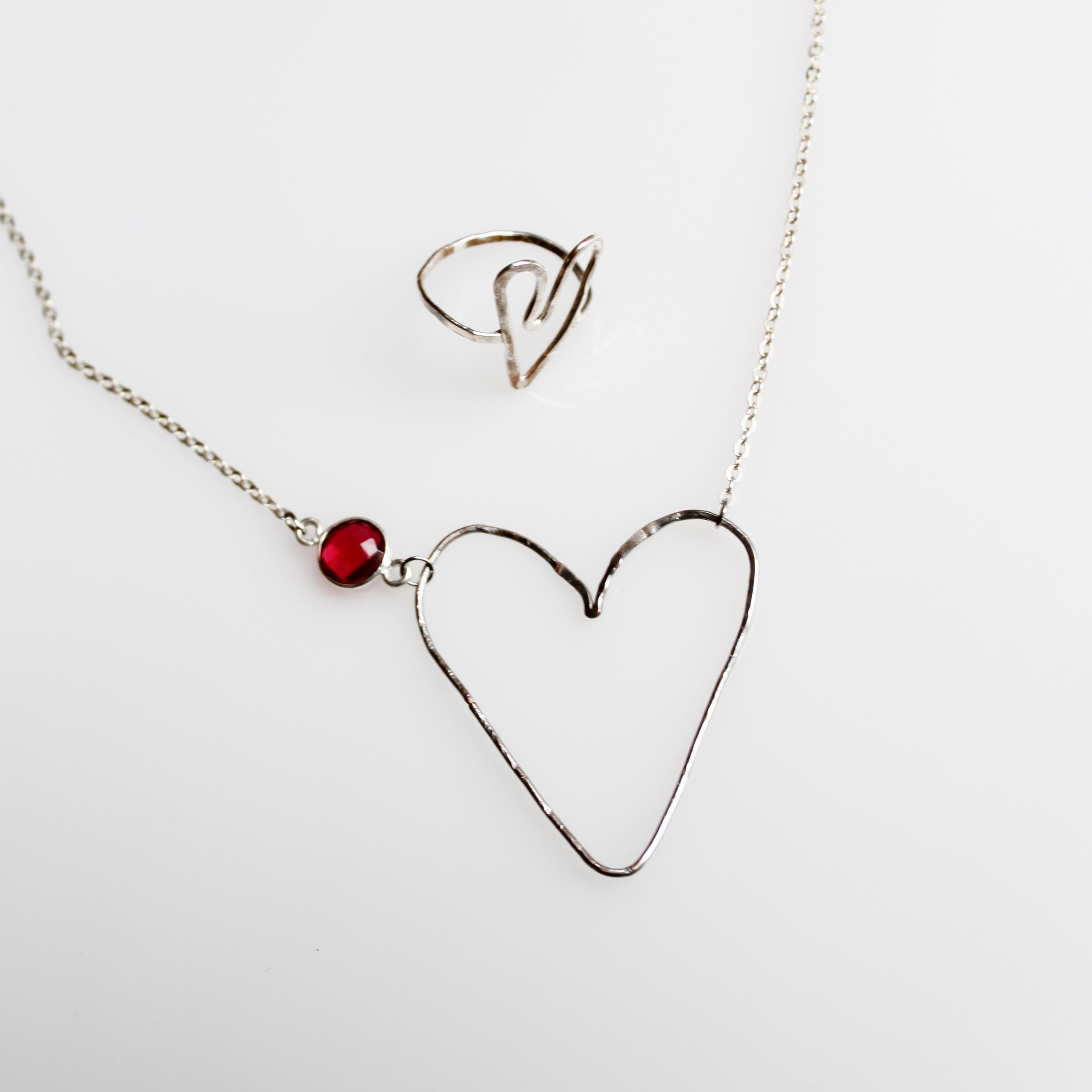 Heart of Fire Necklace in Sterling Silver