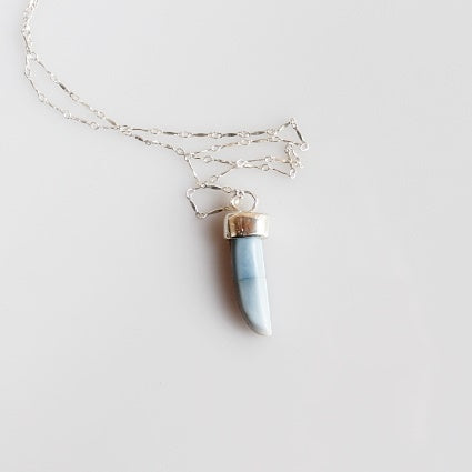 Blue Opal Necklace | Handcrafted Sterling Silver Pendant | Unique Gemstone Jewelry