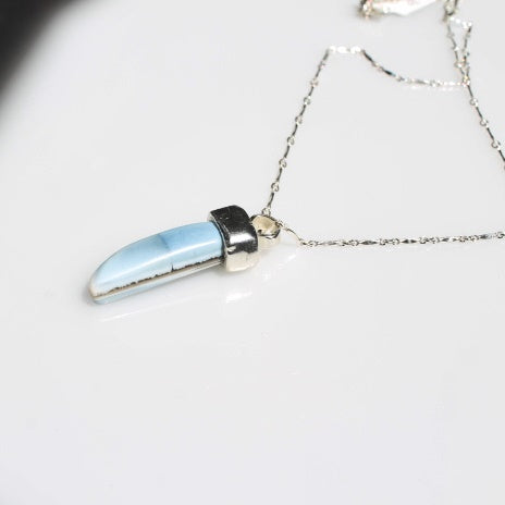 Blue Opal Necklace | Handcrafted Sterling Silver Pendant | Unique Gemstone Jewelry