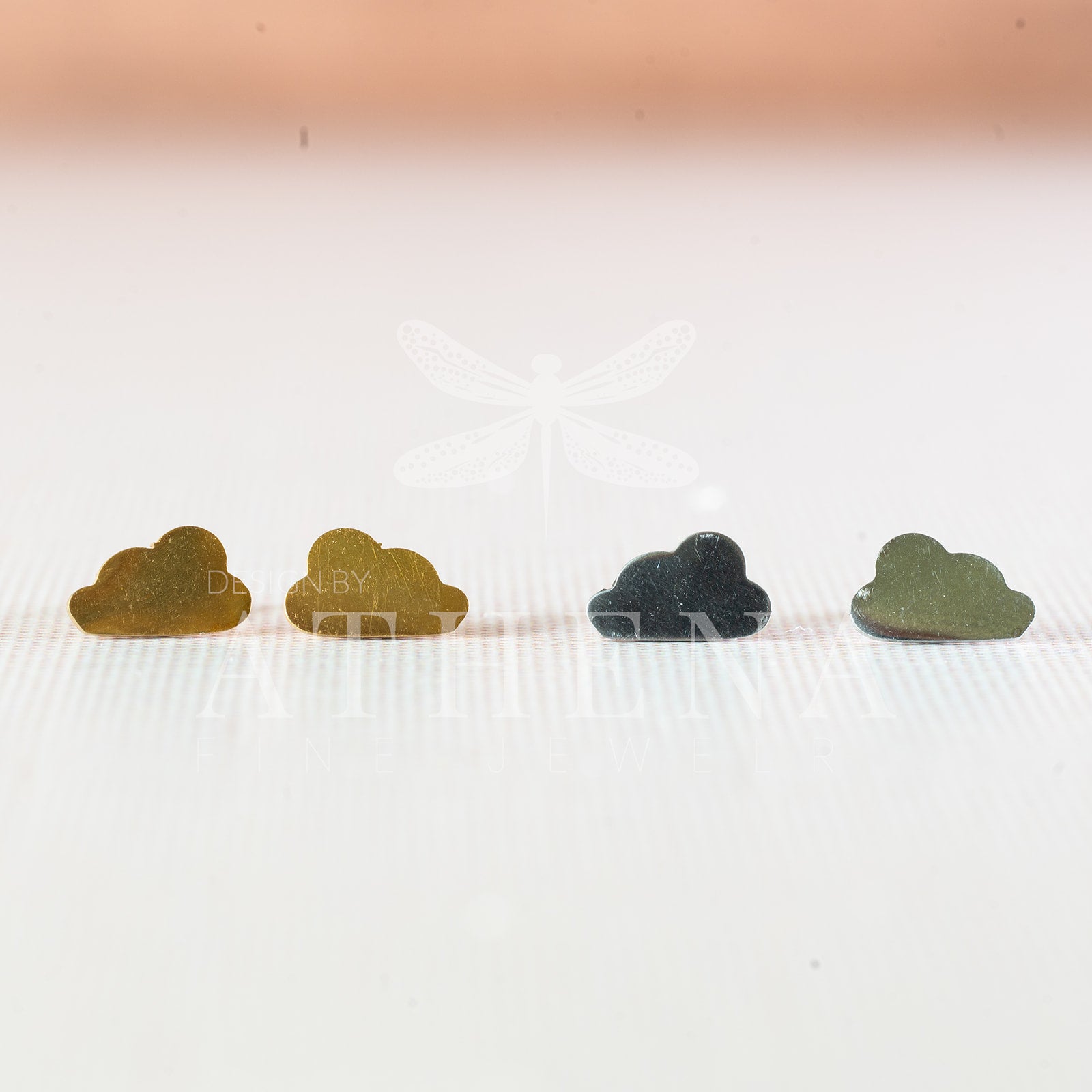Sample Sale: Cloud Stud Earrings | Stainless Steel in Gold or Silver Finish | Minimalist Everyday Earrings