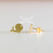 Sample Sale: Whale Stud Earrings | Stainless Steel in Gold or Silver | Ocean-Inspired Jewelry | Hypoallergenic Earrings