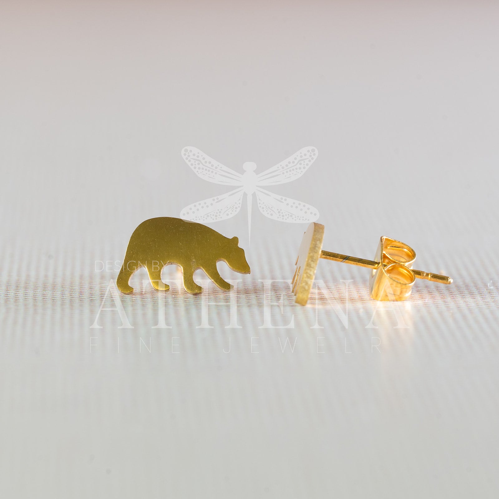 Sample Sale: Polar Bear Stud Earrings | Stainless Steel in Gold or Silver Finish | Arctic Animal Jewelry | Hypoallergenic