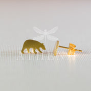 Sample Sale: Polar Bear Stud Earrings | Stainless Steel in Gold or Silver Finish | Arctic Animal Jewelry | Hypoallergenic
