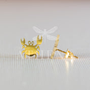 Sample Sale: Crab Stud Earrings | Stainless Steel in Gold or Silver | Cute Summer Jewelry | Ocean-Inspired Earrings