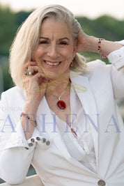 Large Carnelian Necklace in Sterling Silver – Statement Piece Echoes of the Lake Collection