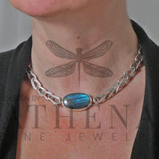 Enchanted Radiance Necklace – Fully Handcrafted Labradorite & Silver