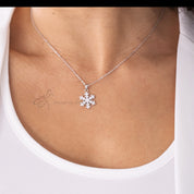 Snowflake Necklace in Sterling Silver studded in Cubic Zircon