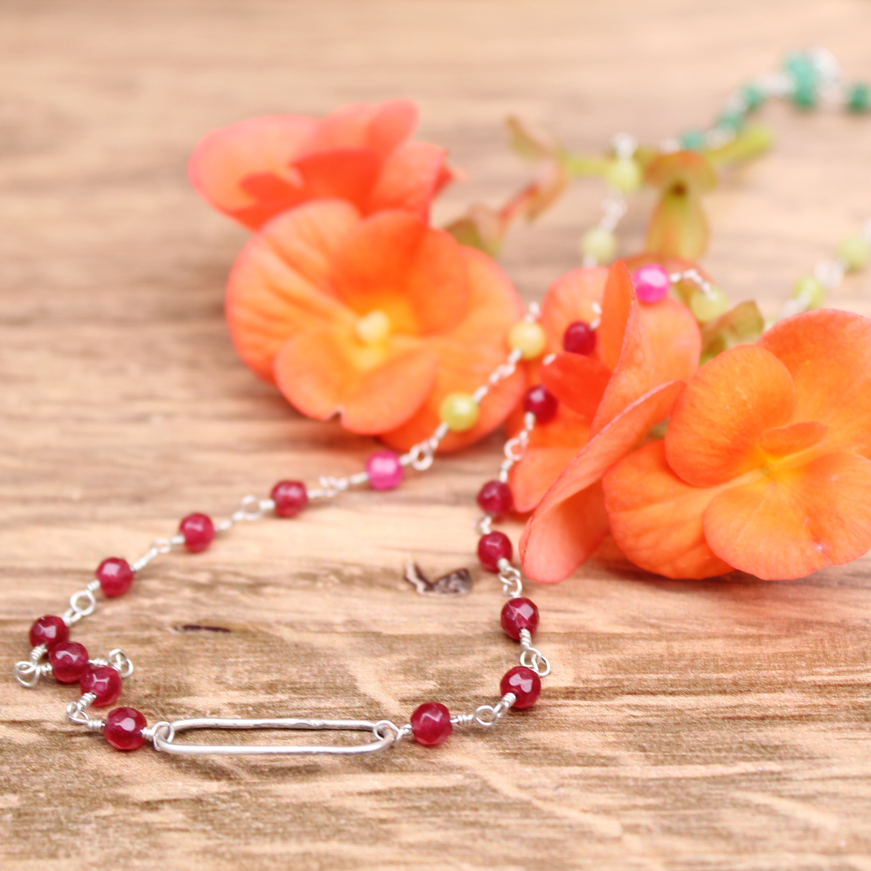 Watermelon Necklace in Argentium Silver