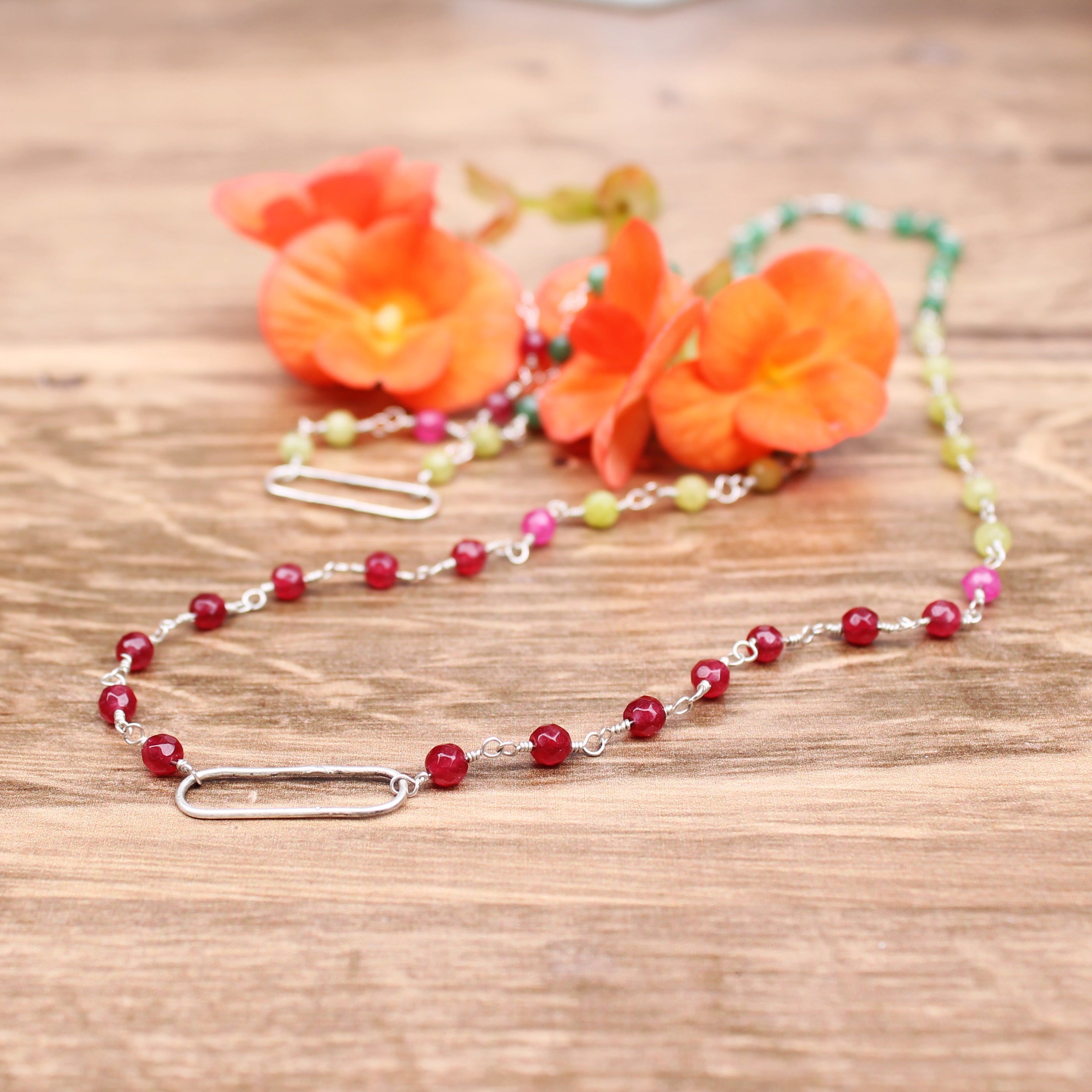 Watermelon Necklace in Argentium Silver