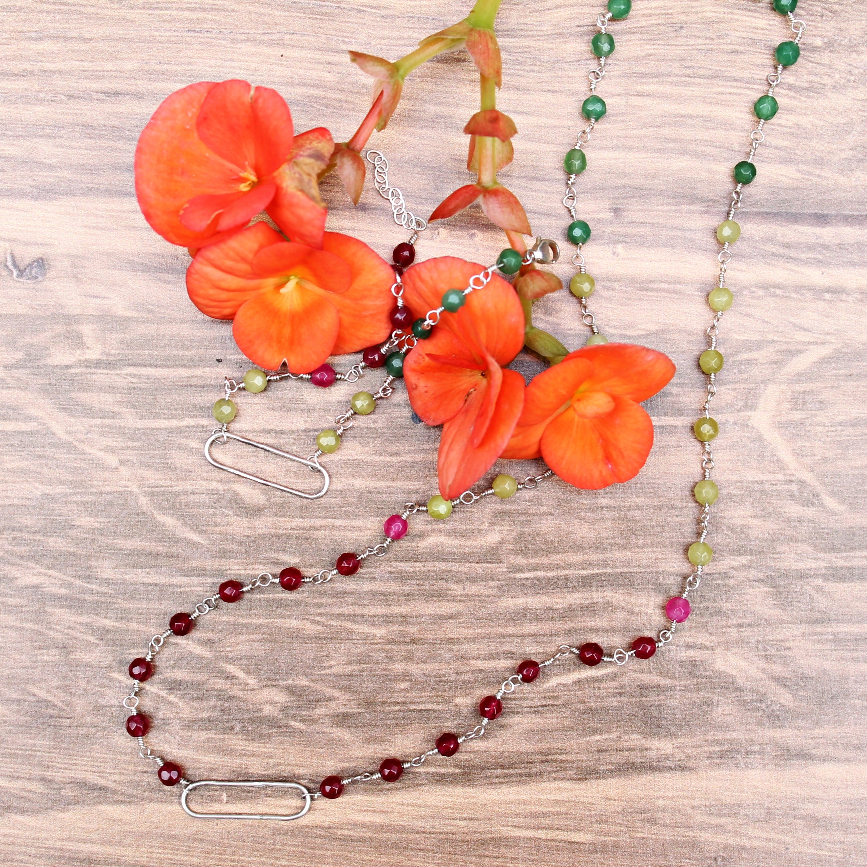 Watermelon Necklace in Argentium Silver