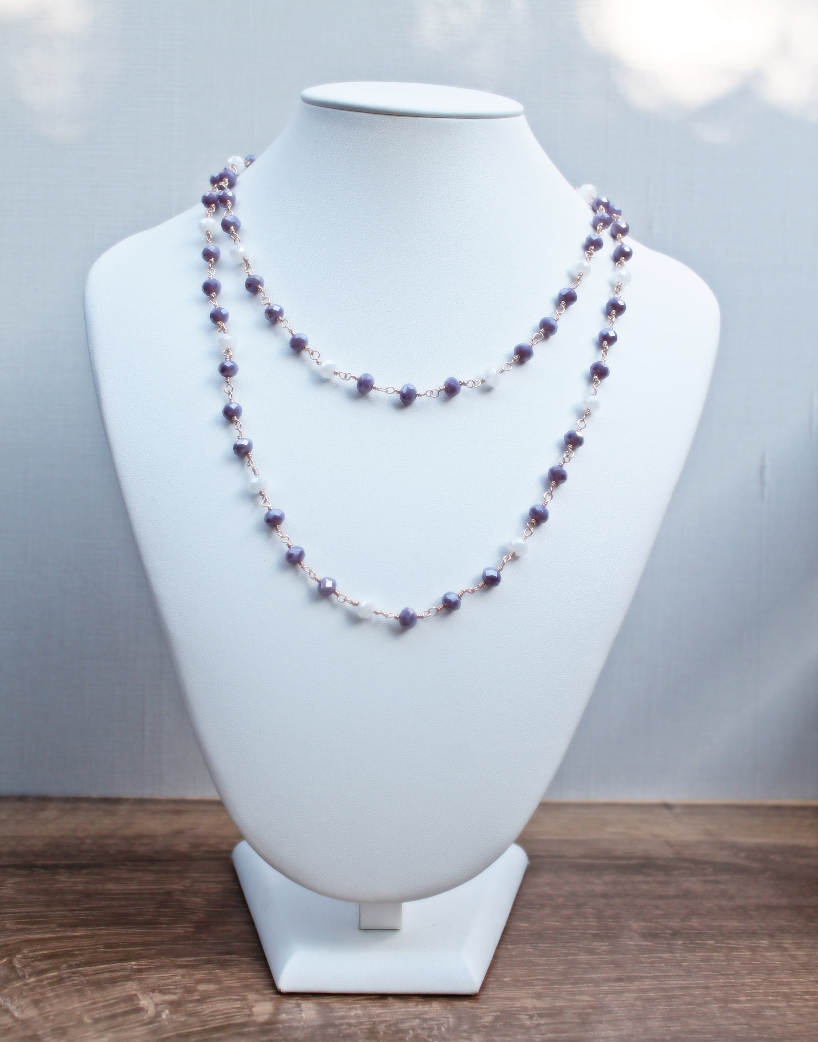 Sample Sale: Lilac and White Long Necklace