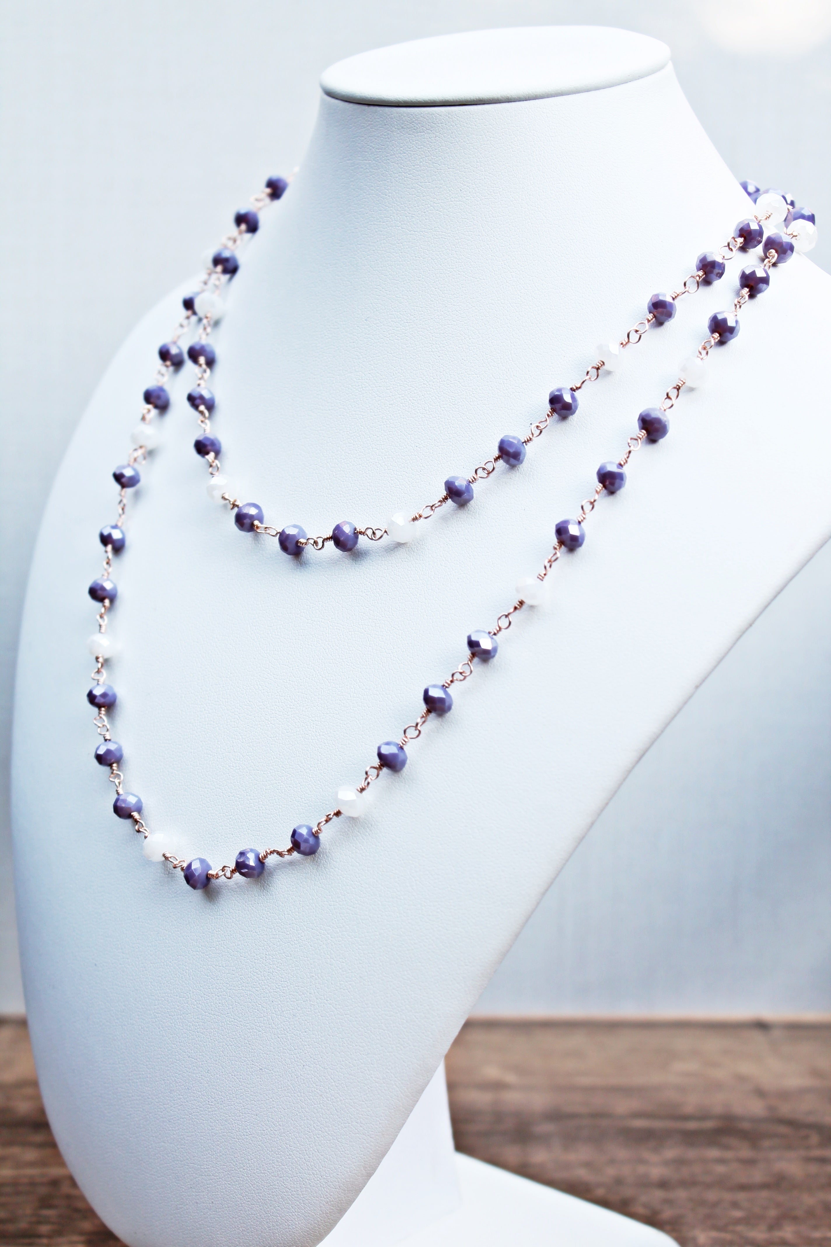 Sample Sale: Lilac and White Long Necklace