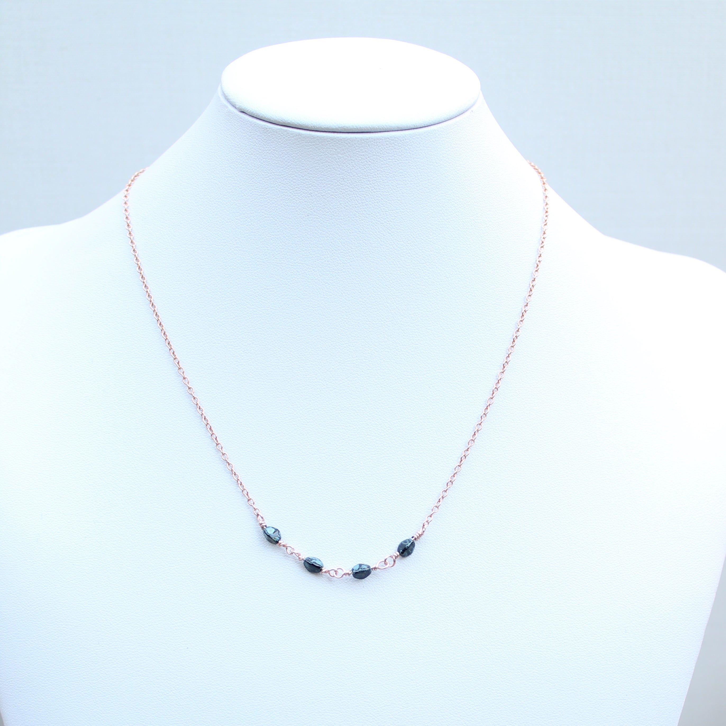 Picasso Pinch Bead Necklace in Rose Gold Fill