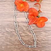 Paperclip Chain Necklace in Sterling Silver