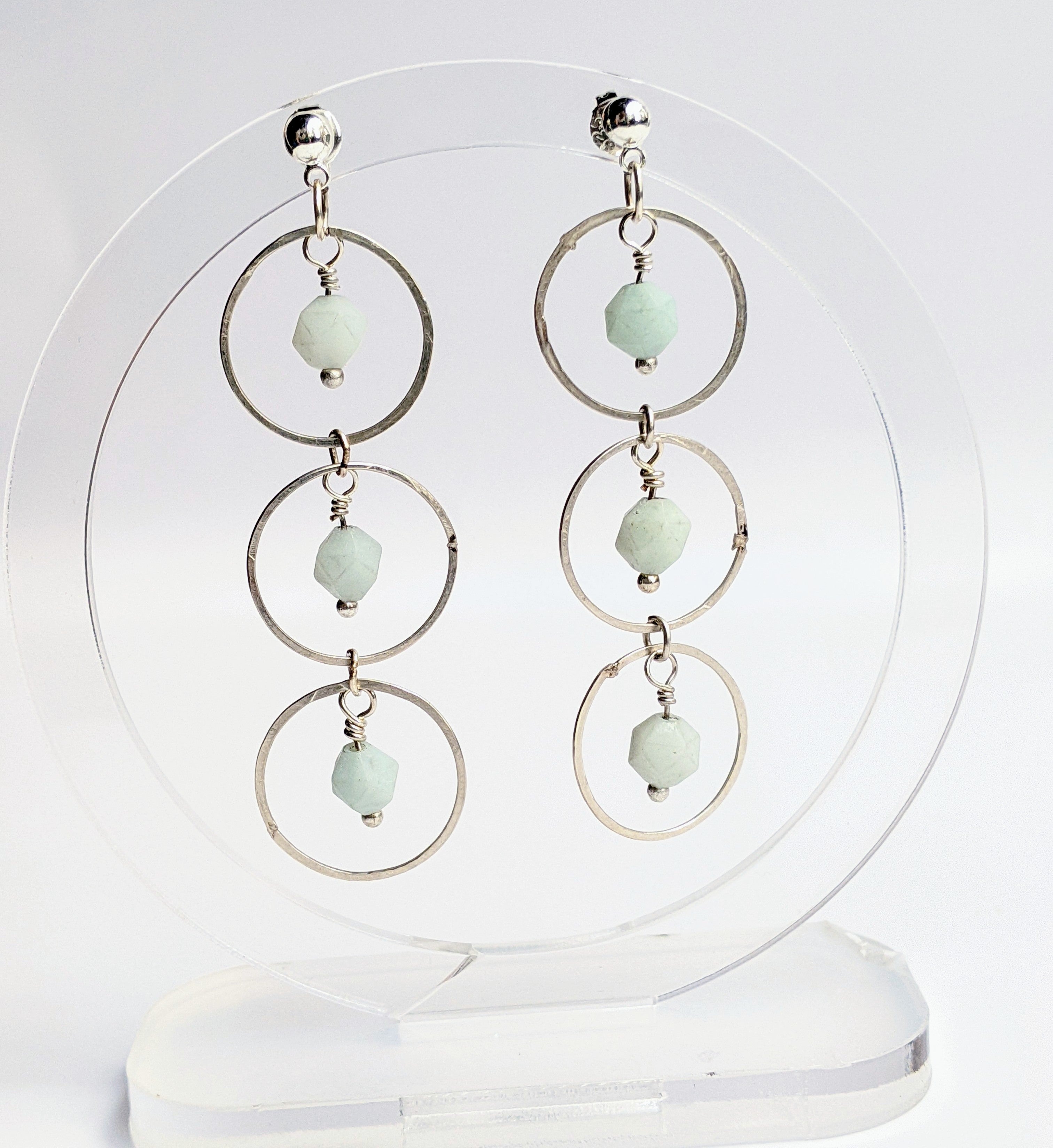 Gabriella Earrings in Sterling Silver with Amazonite Gemstones