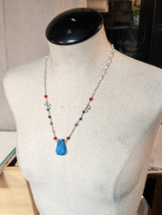 Sunlit Seas Apatite Necklace in Yellow Gold Fill OOAK