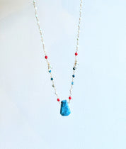 Sunlit Seas Apatite Necklace in Yellow Gold Fill OOAK