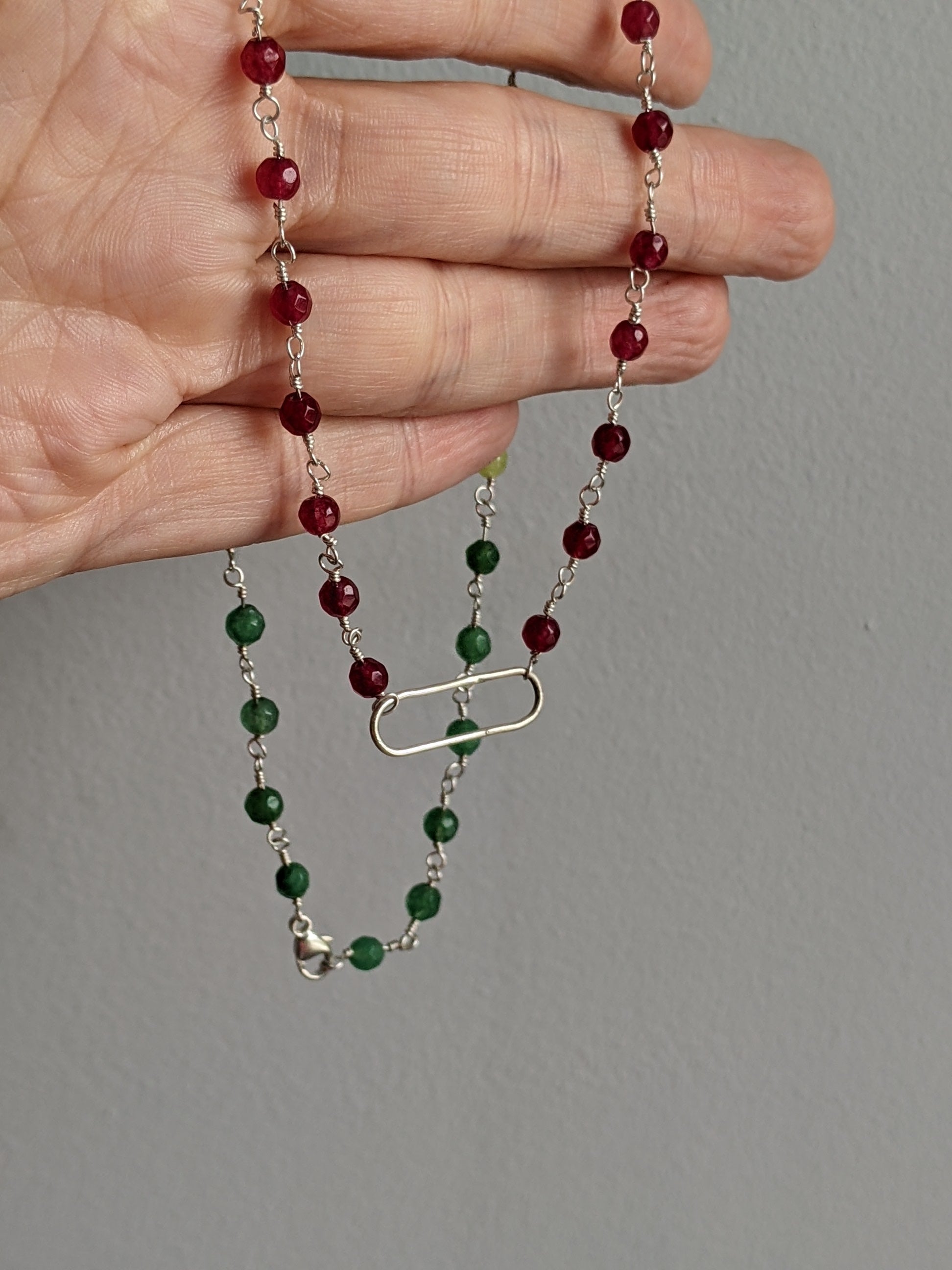 Watermelon Necklace in Argentium Silver