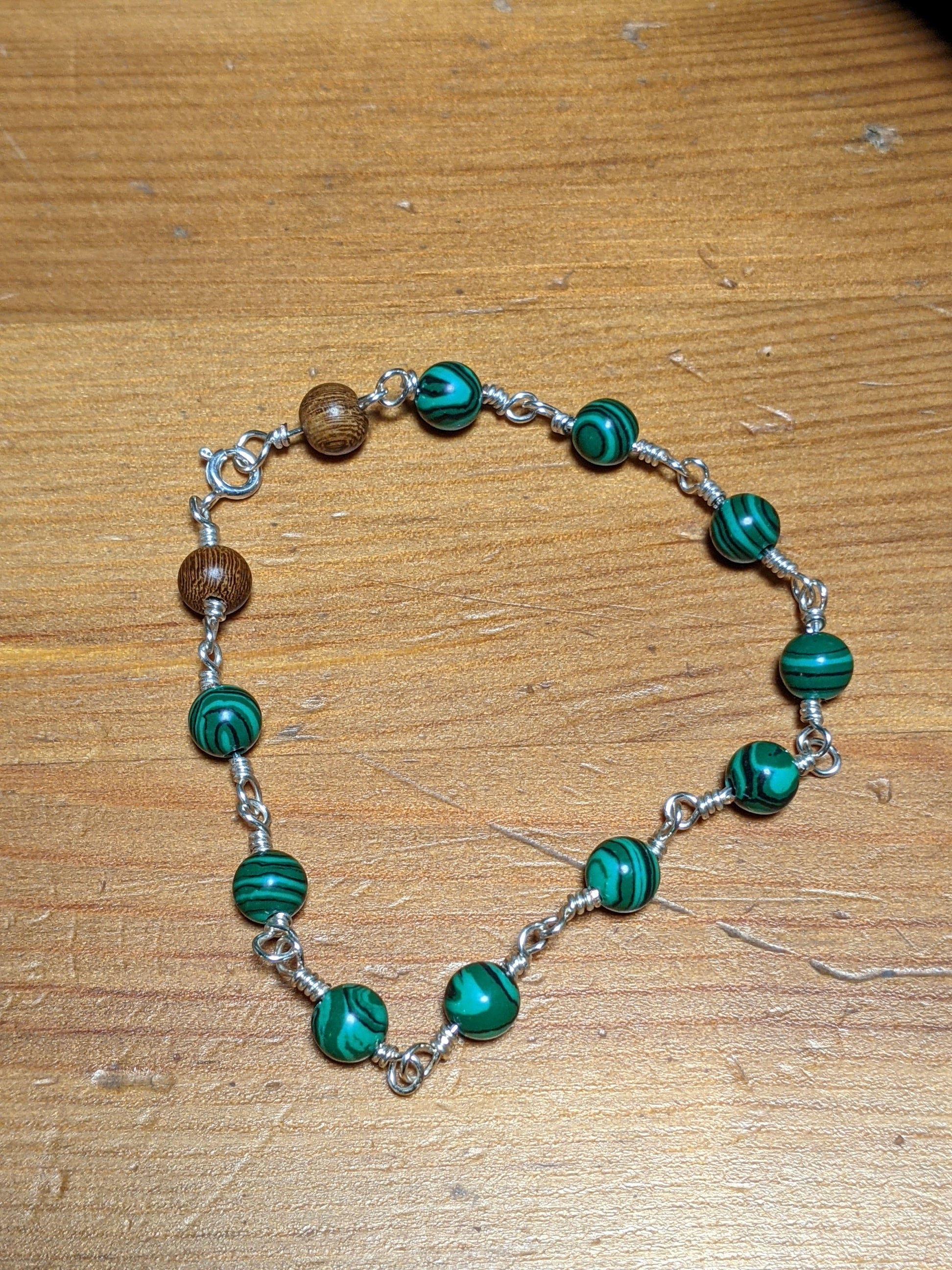 Malachite Bracelet in Sterling Silver