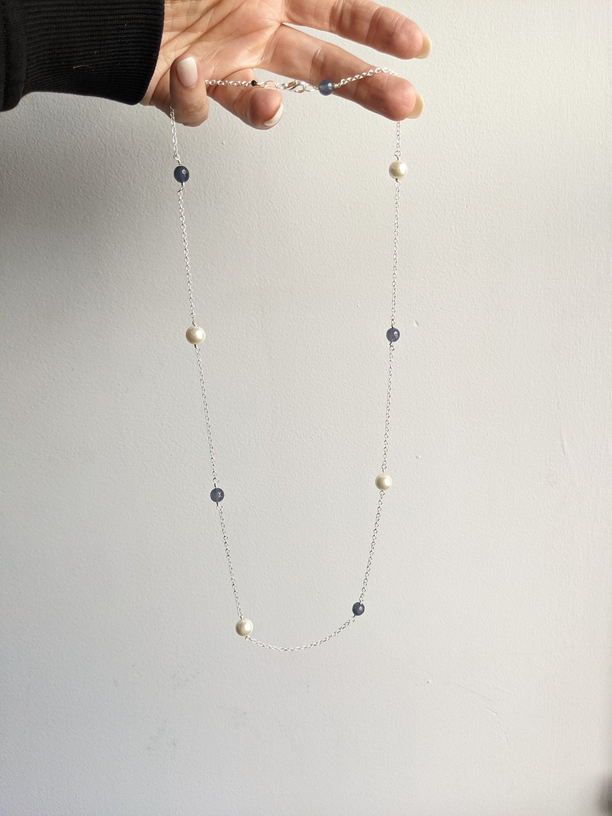 Pearl Necklace in Sterling Silver