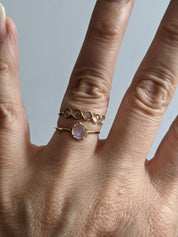 Moonstone Band Ring in 14K Yellow Gold