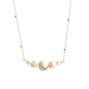 Blooming Pearl Stardust Necklace in Sterling Silver