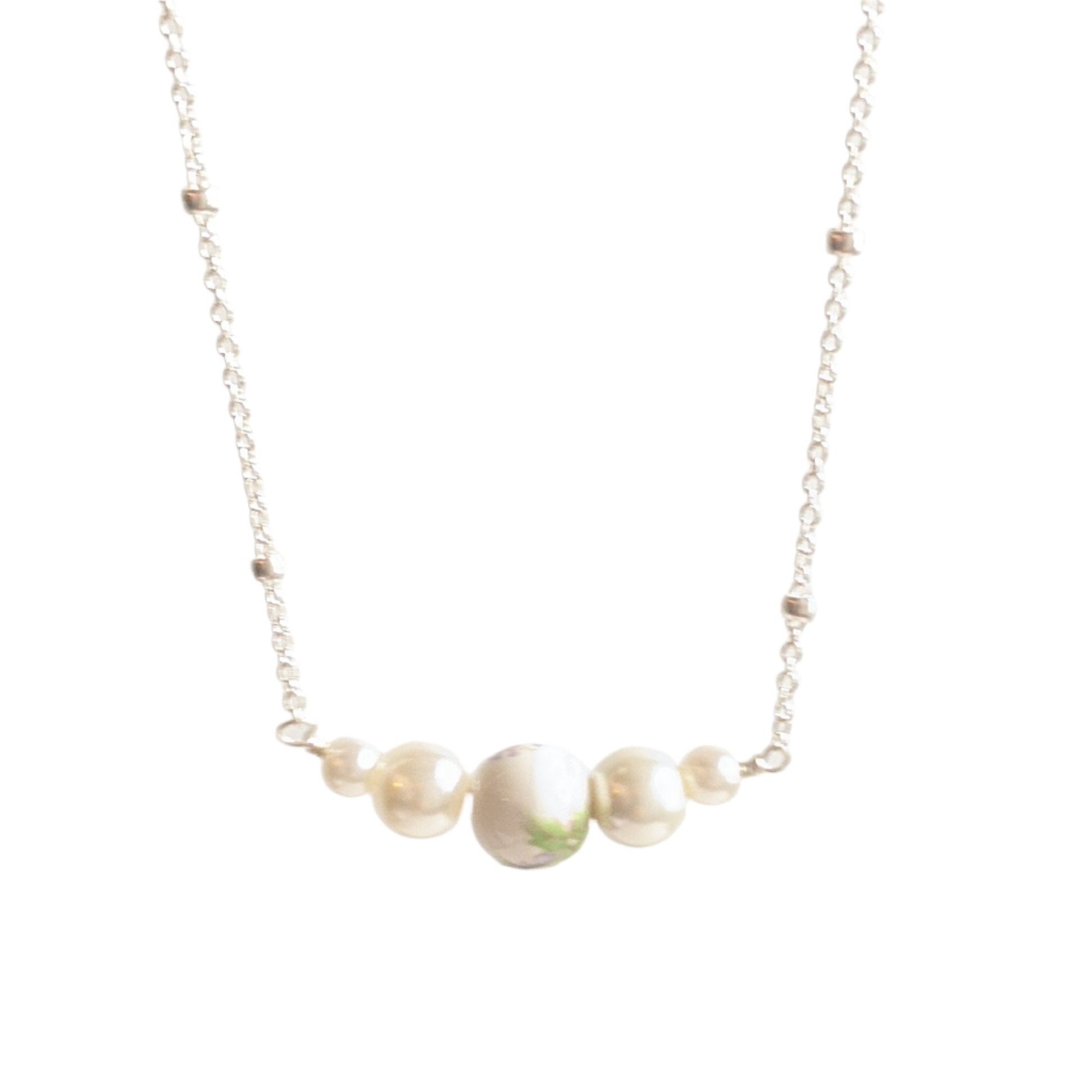 Blooming Pearl Stardust Necklace in Sterling Silver